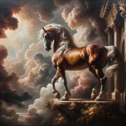 a horse, painting, baroque style generated by DALL·E 2